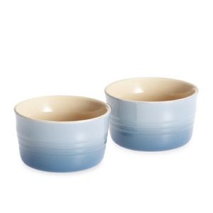 New Le Creuset Large Ramekins Coastal Blue Set of 2